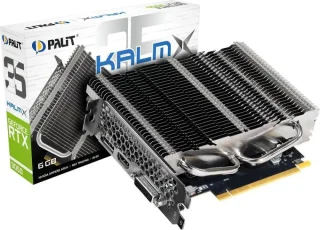 Palit KalmX GeForce RTX 3050 6GB Graphics Card – NVIDIA Ampere RTX 3050 GPU, 2304 CUDA Cores, 6GB GDDR6 96-bit Memory, PCIe 4.0 x8, Passive Fan-Less Cooling, 1x HDMI 2.1 + 1x DisplayPort 1.4a + 1x DVI-D, Dual-Slot, 166 mm Length, Silver/Black