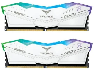 TEAMGROUP T-Force Delta RGB 32 GB - 2 x 16GB, DDR5 288-pin DIMM, 6400MT/s, CL40, White color