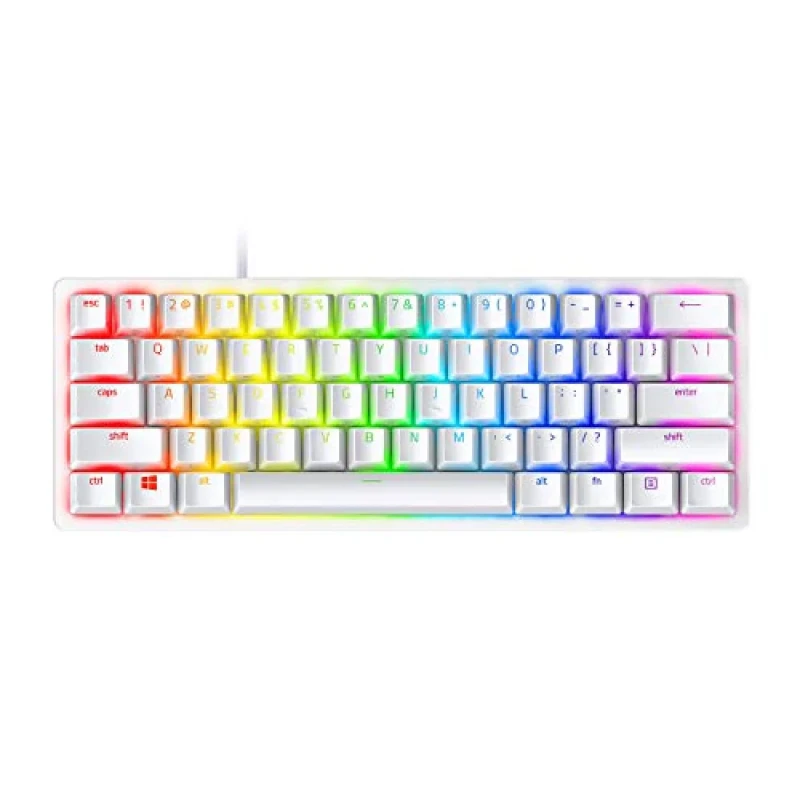 Razer Huntsman Mini - Mini Wired Keyboard, Razer Red Optical Linear Switches, RGB Backlit, Tenkeyless, White Color - Featured Image