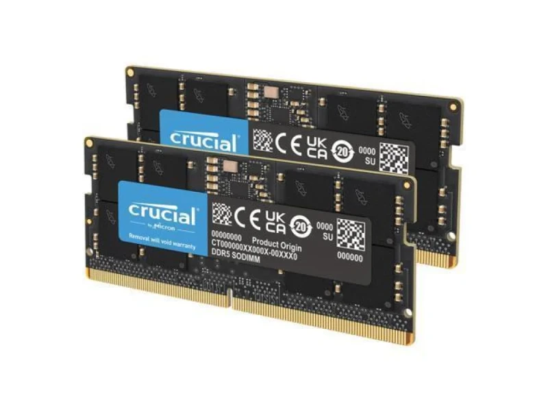 Crucial CT2K64G56C46S5 128 GB - 2 x 64GB, DDR5 262-pin SODIMM, 5600MT/s, CL46, Black color - Featured Image
