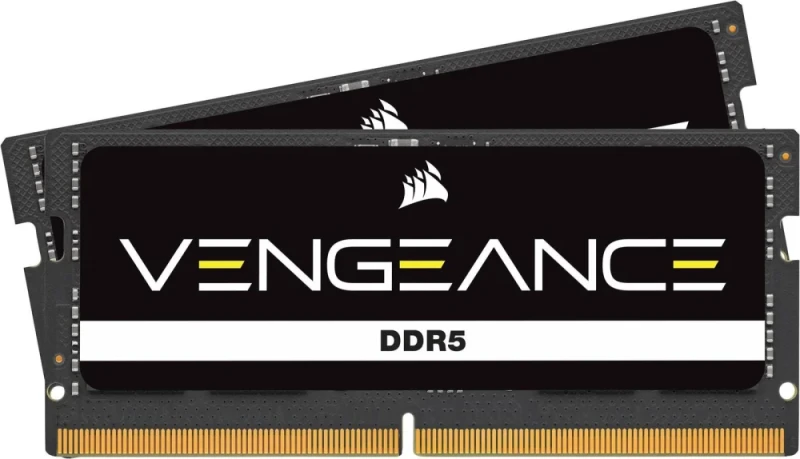Corsair Vengeance 16 GB - 2 x 8GB, DDR5 262-pin SODIMM, 4800MT/s, CL40, Black / White color - Featured Image