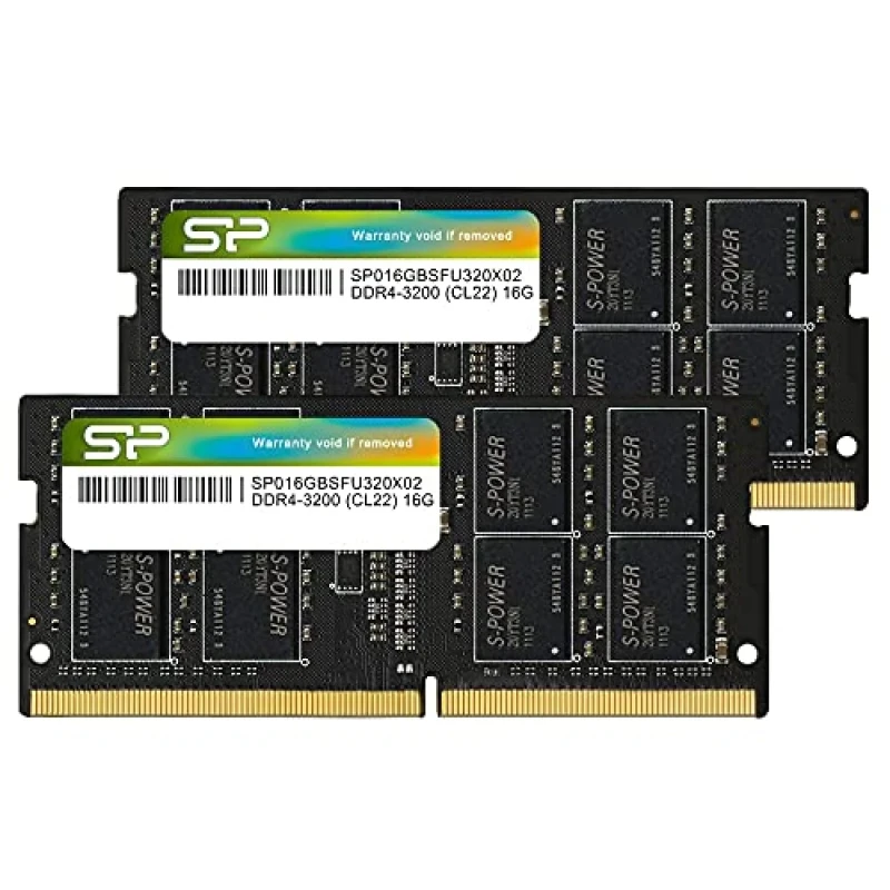 Silicon Power SP032GBSFU320X22 32 GB - 2 x 16GB, DDR4 260-pin SODIMM, 3200MT/s, CL22 - Featured Image