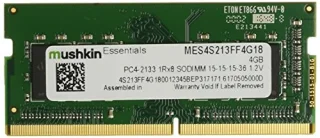 Mushkin Essentials 4 GB - 1 x 4GB, DDR4 260-pin SODIMM, 2133MT/s, CL15, Black / Green color