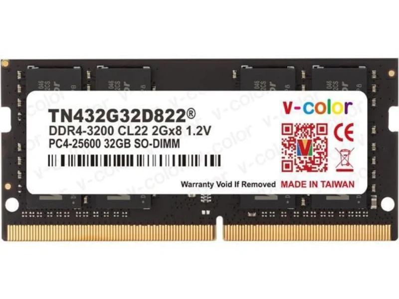 V-Color TN432G32D822 32 GB - 1 x 32GB, DDR4 260-pin SODIMM, 3200MT/s, CL22, Black color - Featured Image