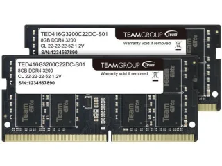 TEAMGROUP Elite 16 GB - 2 x 8GB, DDR4 260-pin SODIMM, 3200MT/s, CL22, Black color