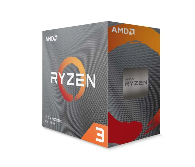 AMD Ryzen 3 3100 3rd Gen Quad-Core Desktop CPU Processor 3.6 GHz (Up to 3.9 GHz), AM4 Socket, Zen 2 Architecture, 4 Cores 8 Threads, 18 MB Cache, 65 W TDP, Includes Wraith Stealth Cooler – Value Budget PC Gaming & Productivity - Featured Image