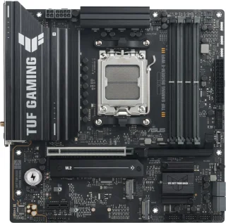ASUS TUF GAMING B650EM-E WIFI Micro-ATX AMD AM5 Motherboard – AMD B650 Chipset, DDR5 Support with 4x DIMM (Up to DDR5-8000+ OC), 3x M.2 Slots (PCIe 5.0 & PCIe 4.0), PCIe 4.0 x16, Wi-Fi 6 (802.11ax), Bluetooth 5.2, 2.5 Gb Ethernet, HDMI & DisplayPort, USB 3.2 Gen2 & USB-C Ports, AI Noise Cancelation, TUF Military-Grade Components
