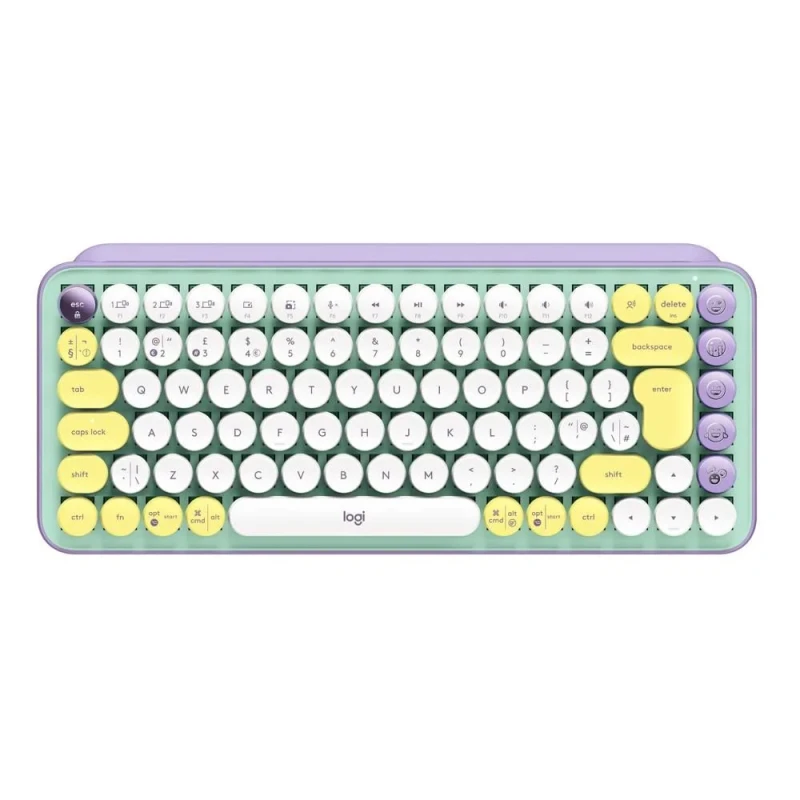 Logitech POP Keys Daydream - Mini Wireless, Bluetooth Wireless Keyboard, TTC Brown Switches, Tenkeyless, White / Green Color - Featured Image