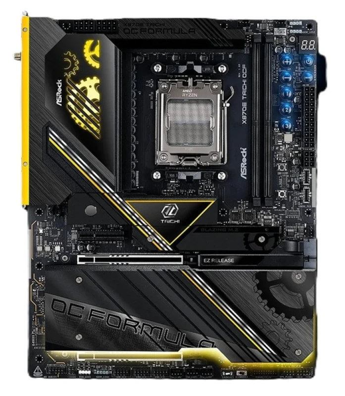 ASRock X870E Taichi OCF AM5 ATX Motherboard – AMD X870E Chipset, DDR5 OC Memory, PCIe 5.0 x16, Dual USB4, Wi-Fi 7, Bluetooth 5.4, 5GbE LAN, Multi-M.2, Premium VRM Cooling, Overclocking-Focused Design - Featured Image