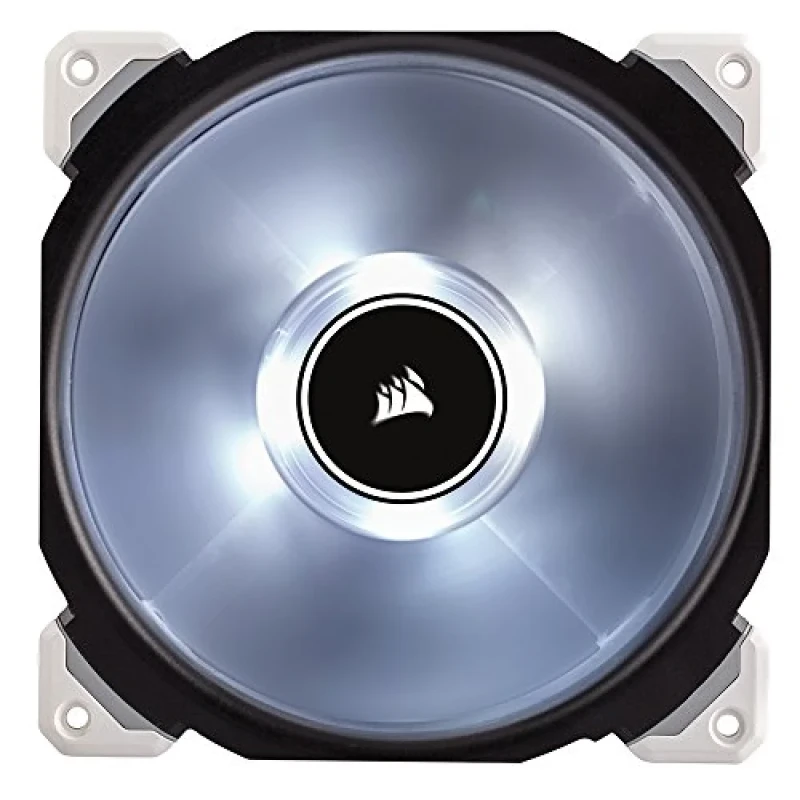 Corsair ML140 Pro - 140mm PWM fan, 16 - 37 dB, 20 - 97 CFM Airflow, 400 - 2000 RPM, Black / White Color - Featured Image