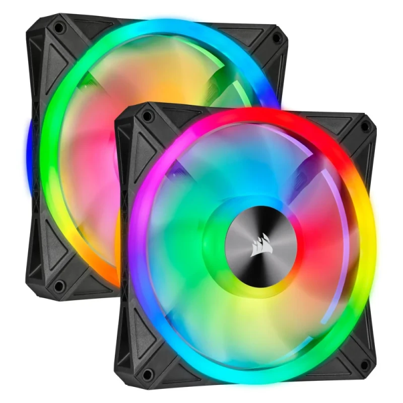 Corsair iCUE QL140 2-Pack - 140mm PWM fan, 26 dB, 50.2 CFM Airflow, 1250 RPM, Black Color - Featured Image