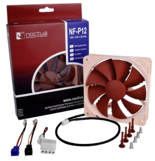 Noctua P12-1300 - 120mm fan, 12.6 - 19.8 dB, 37.33 - 54.36 CFM Airflow, 900 - 1300 RPM, Brown Color