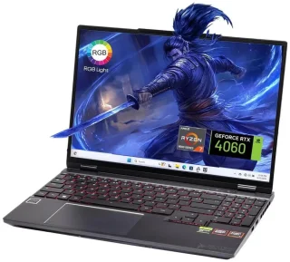 Skytech Gaming Noir 15.3" QHD 240Hz Gaming Laptop – AMD Ryzen 7 8745H, GeForce RTX 4060 8GB, 16GB DDR5, 1TB PCIe NVMe SSD, 2560x1600 IPS Display, Wi-Fi 6, RGB Backlit Keyboard, Nahimic Audio, Windows 11
