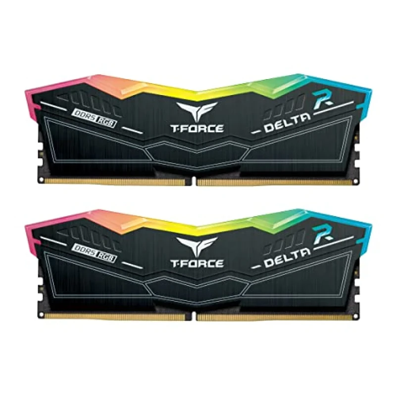 TEAMGROUP T-Force Delta RGB 64 GB - 2 x 32GB, DDR5 288-pin DIMM, 6000MT/s, CL38, Black color - Featured Image