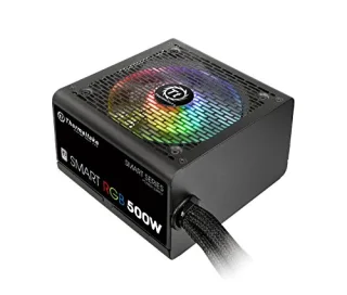 Thermaltake Smart RGB - 500 W ATX Power Supply, 80+, Non-Modular, Black Color