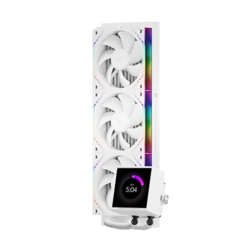 Thermalright Peerless Vision 360 ARGB White 360 mm AIO Liquid CPU Cooler – 3x 120 mm PWM ARGB Fans (up to 2000 RPM, 28.2 dB), 3.95″ 480x480 LCD Display Pump Head, Aluminum Radiator & High-Flow Pump, Intel & AMD Socket Support, White All-in-One Water Cooling System - Featured Image