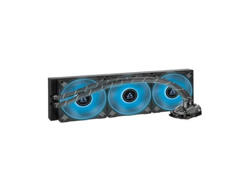 ARCTIC Liquid Freezer II 420 RGB 420 mm AIO Liquid CPU Cooler – 3x ARCTIC P14 PWM RGB Fans (200–1900 RPM, 68.9 CFM), High-Flow PWM Pump with VRM Fan, Black All-in-One Water Cooling System for Intel & AMD, Quiet 22.5 dB Operation - Featured Image