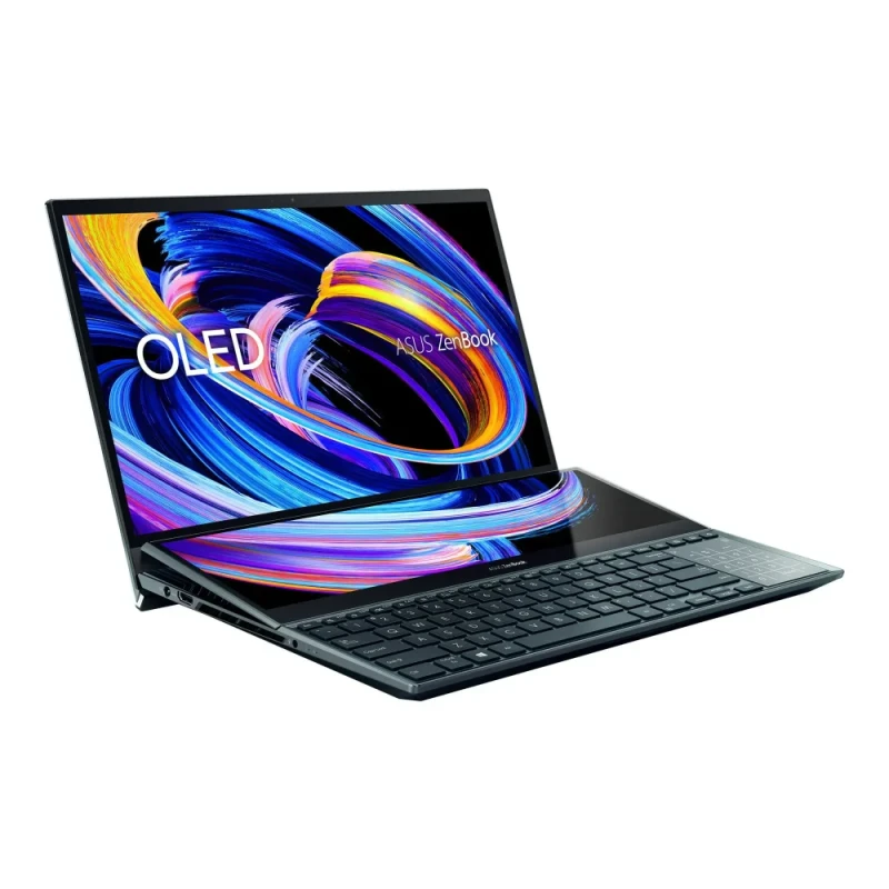 ASUS Zenbook Pro Duo UX582ZM-AS76T 15.6" 4K OLED Touch Laptop – Intel Core i7-12700H 14-Core CPU, 16 GB RAM, 1 TB PCIe SSD, NVIDIA GeForce RTX 3060 6 GB Graphics, Dual Touchscreens with ScreenPad™ Plus, Windows 11, Wi-Fi 6 & Bluetooth, OLED 3840x2160 Display, Includes Backpack - Featured Image