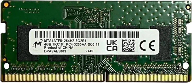 Micron 4GB DDR4-3200 (PC4-25600) Laptop SO-DIMM Memory Module – 4 GB DDR4 SO-DIMM, 3200 MT/s Speed, JEDEC Standard 1.2 V Low-Voltage RAM for Notebooks & Mini PCs - Featured Image