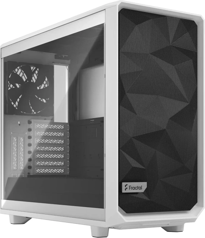 Fractal Design Meshify 2 White Windowed Mid Tower Case – High-Airflow ATX PC Chassis with Tempered Glass Side Panel, E-ATX/ATX/mATX/Mini-ITX Support, Mesh Front Panel, Up to 360/420 mm Radiator Support, USB-C & USB-A Front I/O, Spacious Dual-Layout Interior for Gaming & Workstation Builds - Featured Image