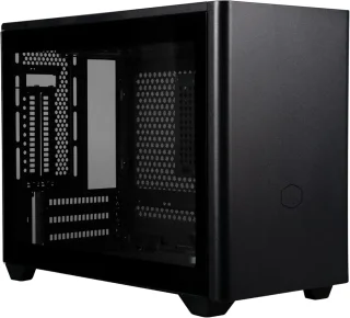 Cooler Master MasterBox NR200P Black Mini-ITX PC Case – Compact High-Airflow Steel & Mesh Chassis with Tempered Glass Side Panel, Supports Mini-ITX/DTX Motherboards, SFX/SFX-L PSUs, Up to 330 mm GPU, Dual USB-A & USB-C Front I/O, Vertical GPU Mount & Flexible Cooling Options