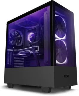 NZXT H510 Elite Tempered Glass Black Mid-Tower PC Case – Premium Compact ATX Chassis with Dual Tempered Glass Front & Side Panels, USB-C & USB-A Front I/O, Integrated RGB Fans & Smart Device V2, Supports ATX/Micro-ATX/Mini-ITX, Up to 280 mm Radiator, Vertical GPU Mount & Clean Cable Management