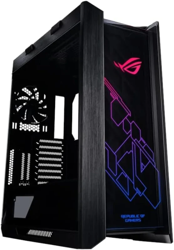 ASUS ROG Strix Helios GX601 Black ATX/E-ATX Mid-Tower Gaming Case – Premium Tempered Glass & Brushed Aluminum PC Chassis with Built-In Aura Sync RGB, Support for ATX/mATX/ITX/E-ATX Boards, Up to 420 mm Radiator Cooling, USB-C + Multi USB Front I/O, Integrated GPU Braces & Carry Handles for Showcase Builds - Featured Image