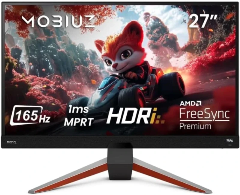 BenQ MOBIUZ EX2710Q 27" QHD Gaming Monitor – 27" 2560x1440 IPS LED, 165 Hz Refresh, 1 ms MPRT, AMD FreeSync Premium, DisplayHDR 400, treVolo 2.1 Speakers with Subwoofer, USB 3.0 Hub, DP 1.4 & HDMI Ports, Height/Swivel/Tilt Adjustable Stand & VESA Mount - Featured Image