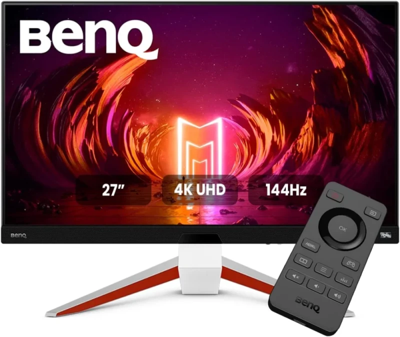 BenQ MOBIUZ EX2710U 27" 4K UHD IPS Gaming Monitor – 27" 3840x2160 4K LED, 144 Hz (120 Hz HDMI), 1 ms MPRT, AMD FreeSync Premium Pro, DisplayHDR 600, 2.1-Channel Speakers + Mic, HDMI 2.1 x 2 & DP 1.4, USB 3.0 Hub & VESA Mount - Featured Image