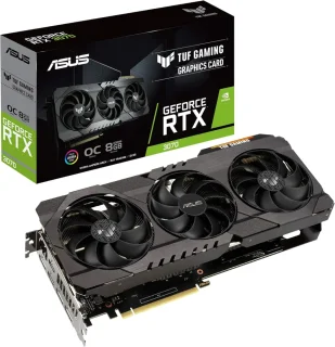 ASUS TUF Gaming GeForce RTX3070-O8G-V2 OC Gaming Graphics Card – NVIDIA GeForce RTX 3070 GPU, 8GB GDDR6, PCIe 4.0, 5888 CUDA Cores, OC Mode 1845 MHz / Gaming Mode 1815 MHz, Triple Axial-tech Fans, Dual HDMI 2.1 & 3x DisplayPort 1.4a, 2.7-Slot ARGB Design, Recommended PSU 750W