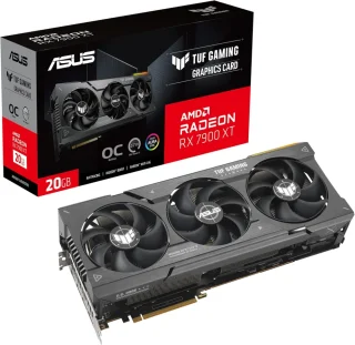 ASUS TUF Gaming Radeon RX 7900 XT O20G Gaming Graphics Card – AMD Radeon RX 7900 XT GPU, 20 GB GDDR6, PCIe 4.0 x16, Up to ~2535 MHz Boost (OC), 5376 Stream Processors, 320-bit Memory, Triple Axial-tech Fans, 3x DisplayPort 2.1 & HDMI 2.1, 3.63-Slot Cooler, Recommended PSU 750 W