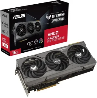 ASUS TUF Gaming Radeon RX 7900 GRE OC Edition O16G Graphics Card – AMD Radeon RX 7900 GRE GPU, 16 GB GDDR6, PCIe 4.0 x16, 256-bit Memory, Up to ~2391 MHz Boost (OC Mode), Triple Axial-tech Fans, 2.96-Slot Cooler, 1x HDMI 2.1 & 3x DisplayPort 2.1, ARGB, Recommended PSU 750 W