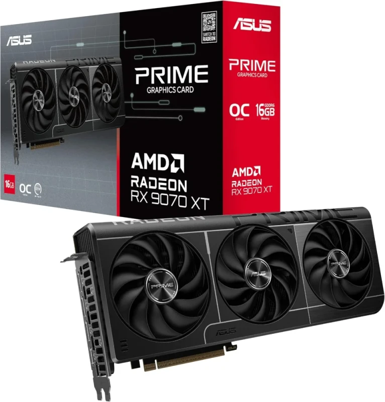 ASUS TUF Gaming Radeon RX 9070 XT OC Edition Graphics Card – AMD Radeon RX 9070 XT GPU, 16 GB GDDR6, 256-bit Memory, PCIe 5.0 x16, Boost up to ~3080 MHz (OC), 4096 Stream Processors, Triple Axial-Tech Fans, HDMI 2.1b & 3x DisplayPort 2.1a, ARGB, 3.125-Slot Cooler, Recommended PSU 850 W - Featured Image