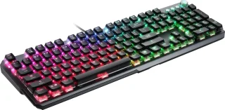 MSI VIGOR GK71 SONIC Red RGB Mechanical Gaming Keyboard – Full-Size Wired USB Gaming Keyboard with MSI Sonic Red Linear Switches (35g Actuation), Per-Key Mystic Light RGB Backlit, Hybrid 6+N Key Rollover, Memory Foam Wrist Rest, Smart Dual-Touch Volume & Media Controls, USB-A