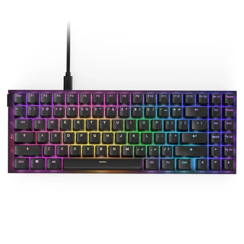 NZXT Function 2 Mini TKL Wired USB Gaming Keyboard – Compact Tenkeyless Optical Switch Gaming Keyboard with NZXT Swift Linear Optical Switches (Adjustable 1.0/1.5 mm), Per-Key RGB Backlit, Hot-Swappable Sockets, Doubleshot PBT Keycaps, 8,000 Hz Polling, Detachable USB-C Cable (US Layout) - Featured Image
