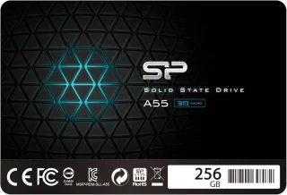 Silicon Power A55 256GB 2.5" SATA III SSD – 3D NAND TLC, 6Gb/s, Up to 560MB/s Read & 530MB/s Write, Dynamic SLC Cache (Variable Capacity), DRAM-less Design, 7mm Slim Internal Solid State Drive for Laptop & Desktop