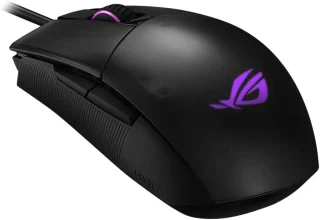 ASUS ROG Strix Impact II Wired RGB Gaming Mouse (90MP01E0-B0UA00) – Ambidextrous Light-Weight 79 g Optical Gaming Mouse, 6,200 DPI PixArt Sensor, USB Type-C, 1000 Hz Polling, Aura Sync RGB Lighting, 5 Programmable Buttons, Push-Fit Switch Socket Design, Claw/Fingertip Grip