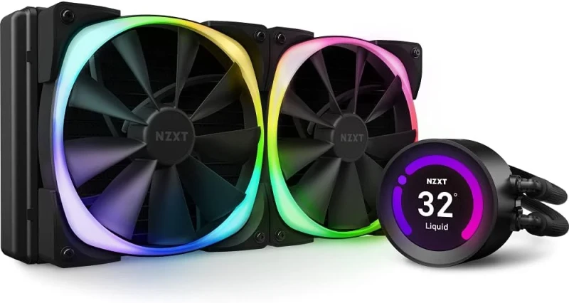 NZXT Kraken Z63 RL-KRZ63-01 280 mm AIO Liquid CPU Cooler with Customizable 2.36″ LCD Display – Dual Aer P 140 mm Radiator Fans (500–1800 RPM PWM, 98.17 CFM), Asetek Gen7 Pump (800–2800 ±300 RPM), 400 mm Tubes, Fluid Dynamic Bearings, AM4/AM5 & Intel LGA1700/2066 Support, High-Performance All-in-One Cooling System for Gaming PCs - Featured Image