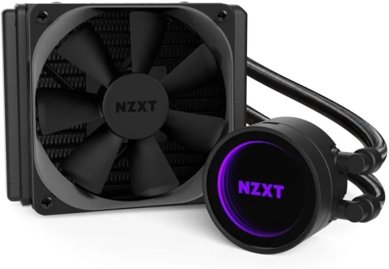 NZXT Kraken M22 RL-KRM22-01 120 mm AIO Liquid CPU Cooler – ARGB RGB Infinity Mirror Design with CAM-Control, Reinforced Extended Tubing, Single Aer P120 PWM Fan (500–2,000 RPM, 18–73 CFM), 152x120x32 mm Radiator, 400 mm Tubes, AMD & Intel Socket Support, High-Performance All-in-One Cooling System - Featured Image