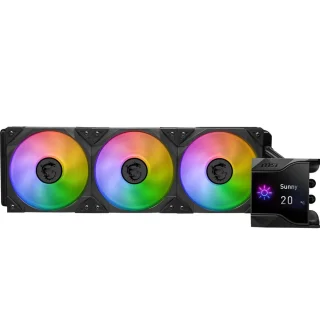 MSI MPG CoreLiquid D360 360 mm ARGB AIO Liquid CPU Cooler – Triple 120 mm TORX Fan 4.0 PWM ARGB Fans (Up to ~77.4 CFM), 2.4″ Customizable IPS Display with Hardware Monitoring, Reinforced Sleeved Tubing, Aluminum Radiator (394x120x27 mm), ARGB & Mystic Light Sync, Intel & AMD Socket Support High-Performance Water Cooling System