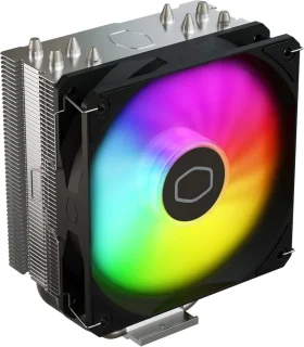 Cooler Master Hyper 212 Spectrum V3 (RR-S4NA-17PA-R1) – 120 mm CPU Air Cooler with Single ARGB PWM Fan (650–2000 RPM, ~58 CFM), Four Direct Contact Copper Heat Pipes, Aluminum Finned Heatsink (159x120x76 mm), Addressable RGB Lighting with Controller, Wide Socket Support (Intel & AMD) High-Performance Tower Cooling