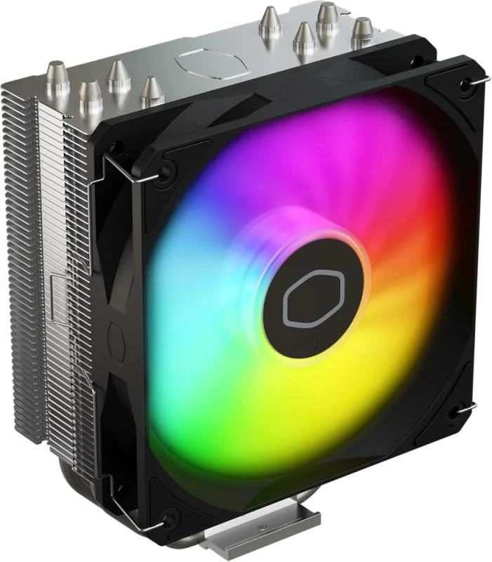 Cooler Master Hyper 212 Spectrum V3 (RR-S4NA-17PA-R1) – 120 mm CPU Air Cooler with Single ARGB PWM Fan (650–2000 RPM, ~58 CFM), Four Direct Contact Copper Heat Pipes, Aluminum Finned Heatsink (159x120x76 mm), Addressable RGB Lighting with Controller, Wide Socket Support (Intel & AMD) High-Performance Tower Cooling - Featured Image