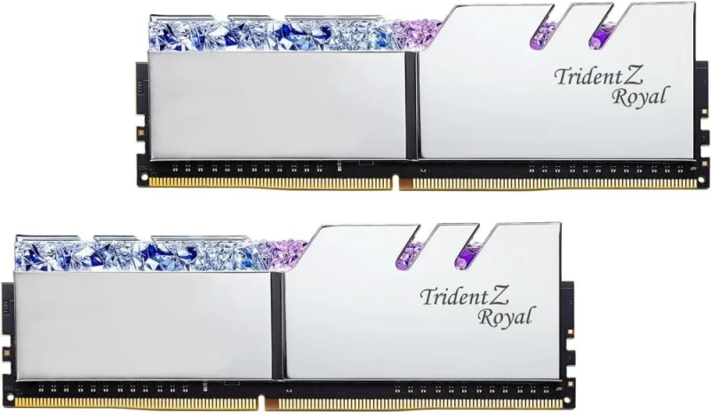 G.SKILL Trident Z Royal RGB 32GB (2x16GB) DDR4-4000 Desktop Memory Kit, CL18-22-22-42, 1.40V, PC4-32000, 288-Pin DIMM, Intel XMP 2.0, Dual-Channel High-Performance RAM with Polished Silver Aluminum Heatspreaders & Crystalline RGB Light Bar – F4-4000C18D-32GTRS - Featured Image