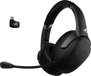 ASUS ROG Strix Go 2.4 Wireless Gaming Headset – 2.4GHz USB-C Low-Latency Wireless, 40mm Neodymium Drivers, AI Noise-Canceling Microphone, 25-Hour Battery, Foldable Lightweight Design, USB-C/USB-A Adapter & 3.5mm Support for PC, Mac, PS5, PS4, Nintendo Switch