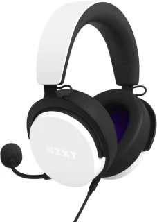 NZXT Relay Wired Closed-Back Gaming Headset V2 White (AP-WCB40-W2) – 40mm Neodymium Drivers, Hi-Res Audio 20Hz-40kHz, DTS Headphone:X Spatial Audio, Detachable Cardioid Microphone, Memory Foam Ear Cushions, 3.5mm Cable with USB Adapter, PC/Mac/PS/Xbox/Switch Compatible