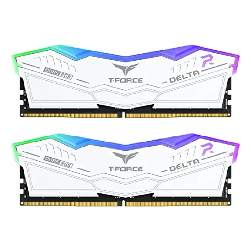 TEAMGROUP T-Force Delta RGB 48 GB - 2 x 24GB, DDR5 288-pin DIMM, 6800MT/s, CL36, White color - Featured Image