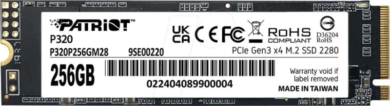 Patriot P320 - 256 GB SSD, M.2 PCIe 3.0 X4, M.2-2280 - Featured Image
