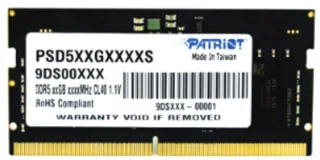 Patriot Signature Line 8 GB - 1 x 8GB, DDR5 288-pin DIMM, 4800MT/s, CL46, Black color