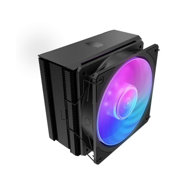 Cooler Master Hyper 212 3DHP Black ARGB CPU Air Cooler MAY-T2HP-217PA-R1 – 2x 3D Heat Pipes, 120 mm PWM Mobius Fan with Addressable RGB Lighting, 63.1 CFM Airflow, 2050 RPM, Loop Dynamic Bearing, Black Aluminum Fins, Intel LGA1851/1700/1200/115x & AMD AM5/AM4 Socket Support, Includes Thermal Paste - Featured Image