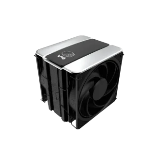 Cooler Master V4 Alpha 3DHP Black CPU Air Cooler MAZ-T2HP-217PK-R1, Dual 120mm PWM Fans (0–2050/1850 RPM), Up to 63.1 CFM Airflow, 2x 3DHP Heat Pipes, 240W TDP, Aluminum Heatsink, Intel LGA1851/1700/1200/115x & AMD AM5/AM4 Compatible